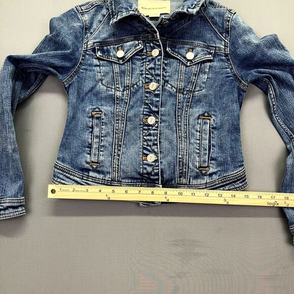 Anthropologie Pilcro and the Letterpress Denim Trucker Jacket Sz XSP - Picture 5 of 14
